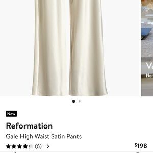 Reformation Cream Wide-Leg Pants